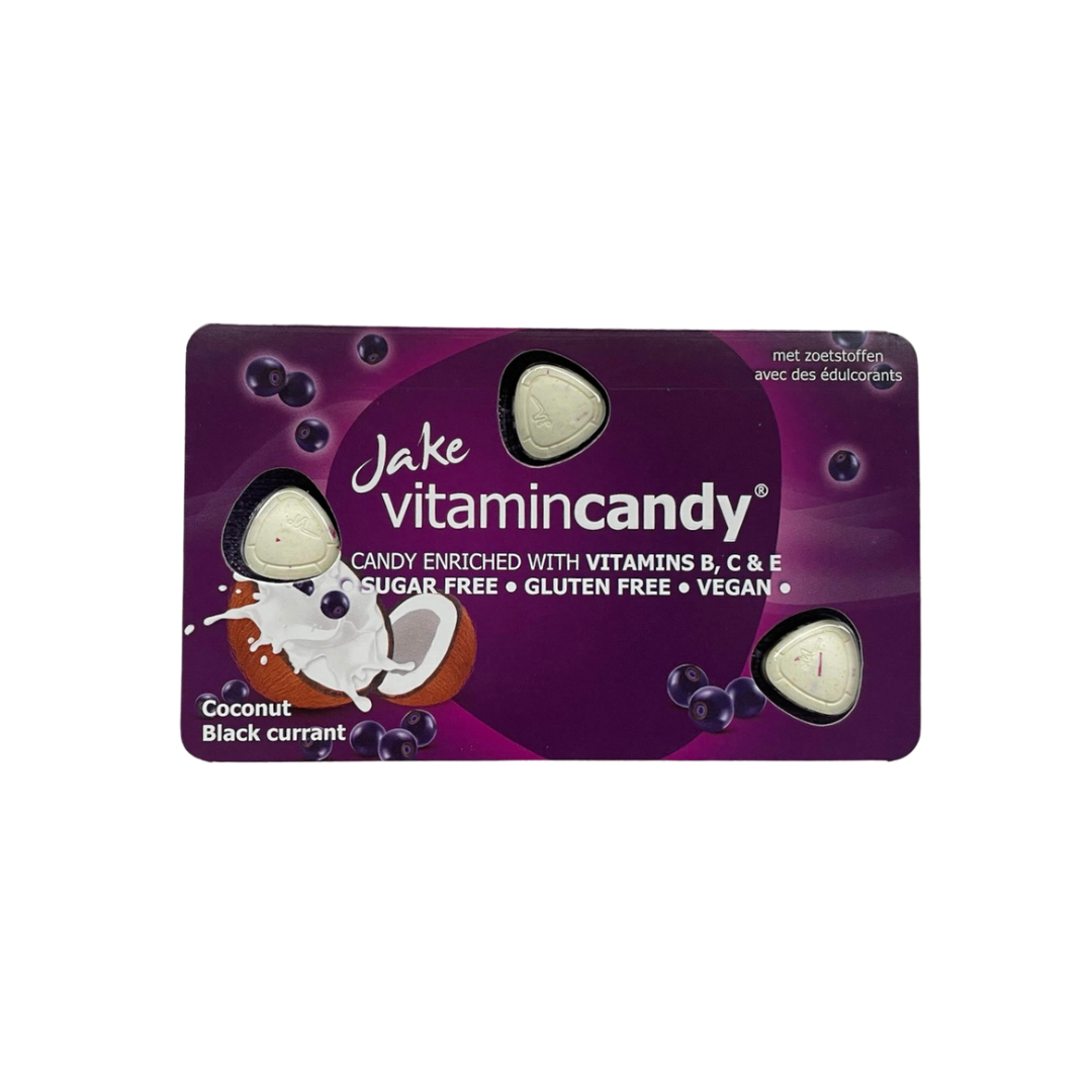 Jake vitamin Candy Coconut black currant flavour and with vitamin B,C and E